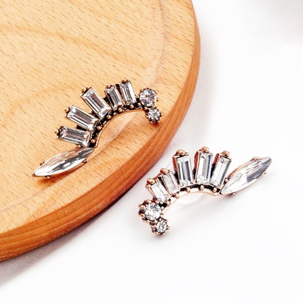 Angel Wing Cubic Zirconia Stud Earrings